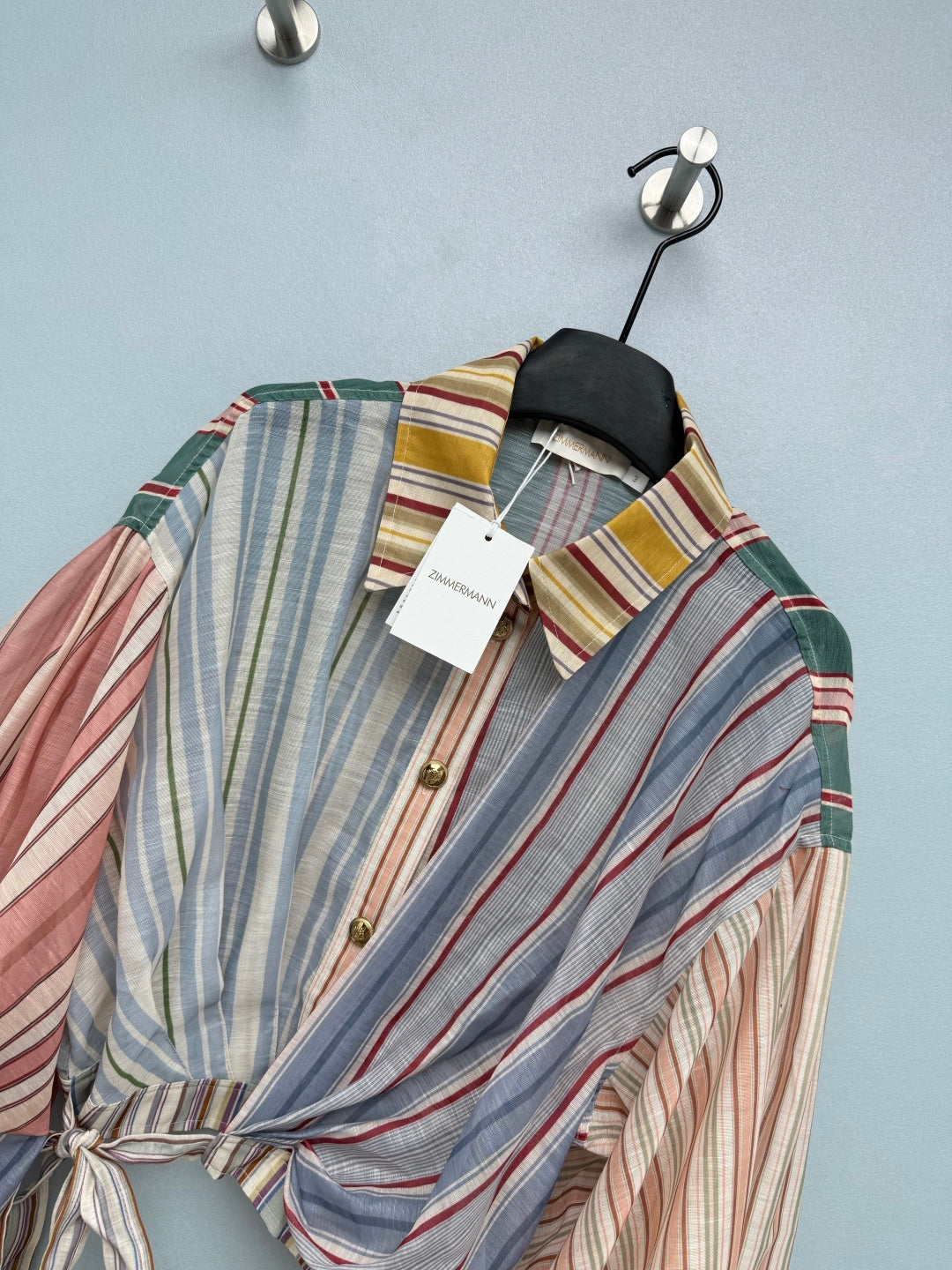 ZIMMERMANN 26 PUFF SLEEVE CROPPED SHIRT STYLE 225