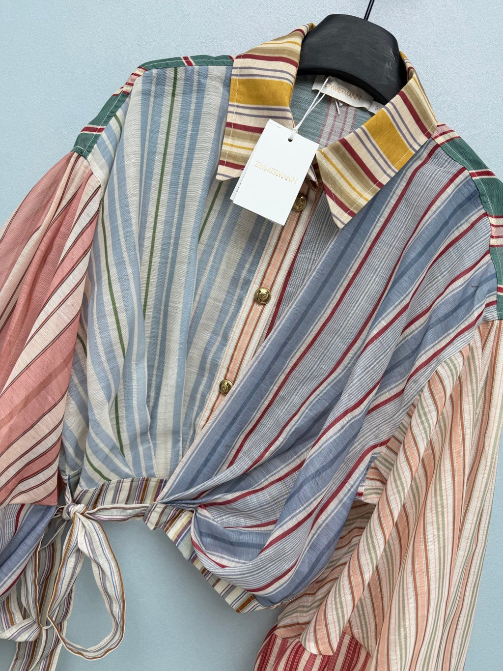 ZIMMERMANN 26 PUFF SLEEVE CROPPED SHIRT STYLE 225