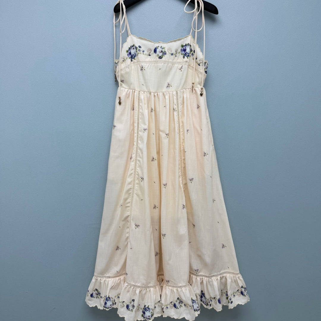 ZIMMERMANN 26 FLORAL TIE STRAP MIDI DRESS STYLE 224