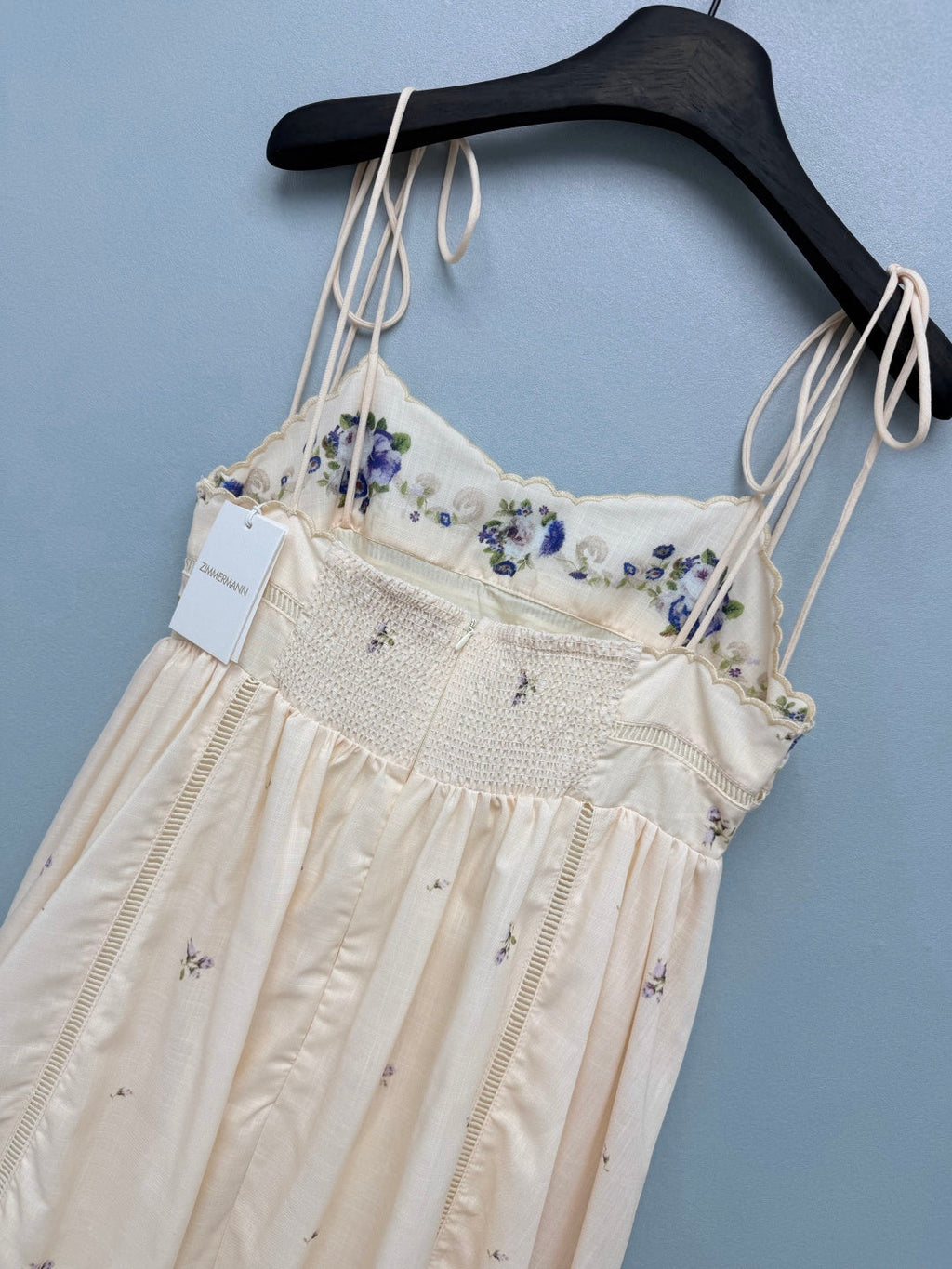 ZIMMERMANN 26 FLORAL TIE STRAP MIDI DRESS STYLE 224
