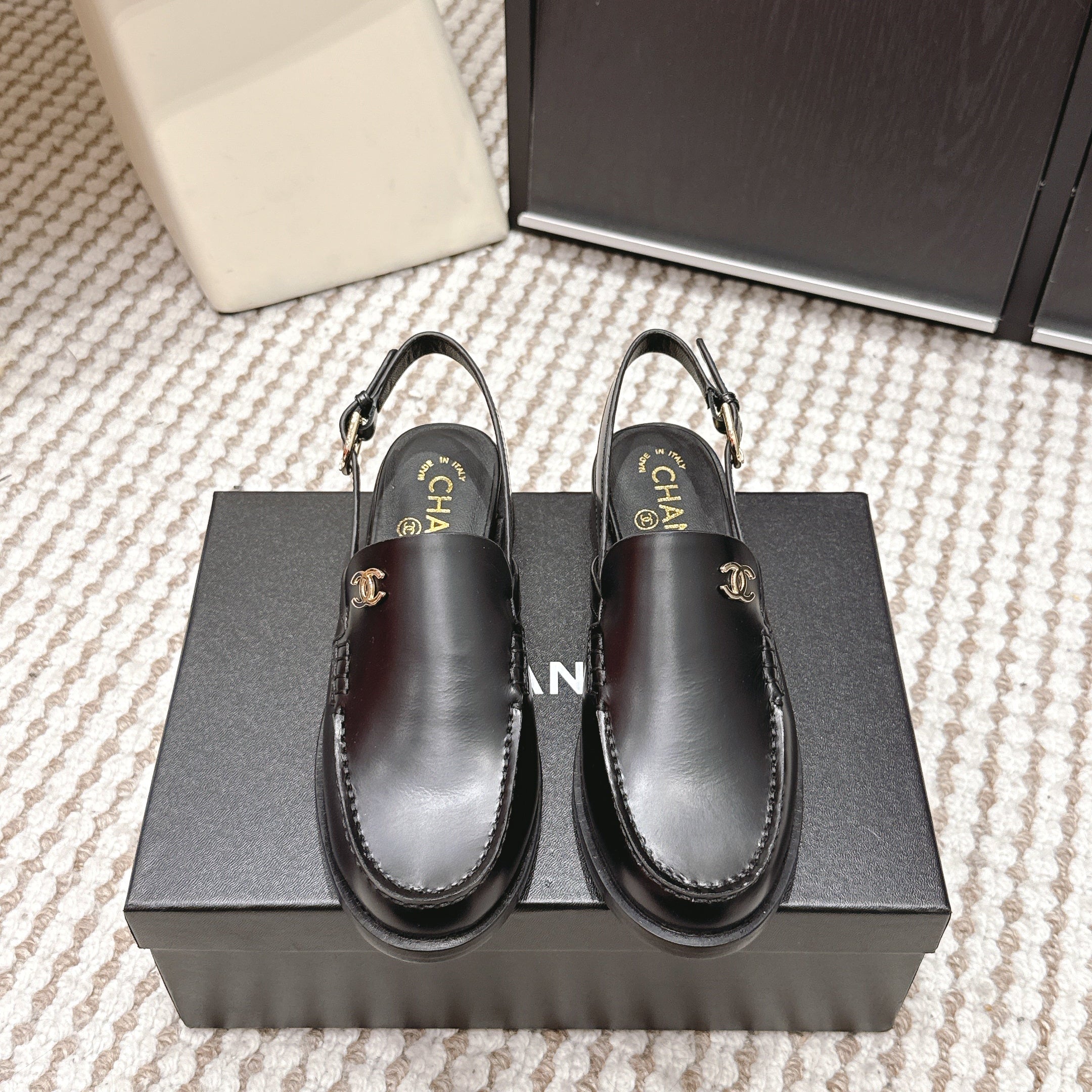 26S SLINGBACK LOAFERS IN BLACK CALFSKIN