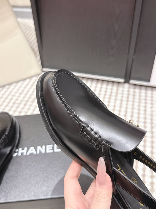 26S SLINGBACK LOAFERS IN BLACK CALFSKIN