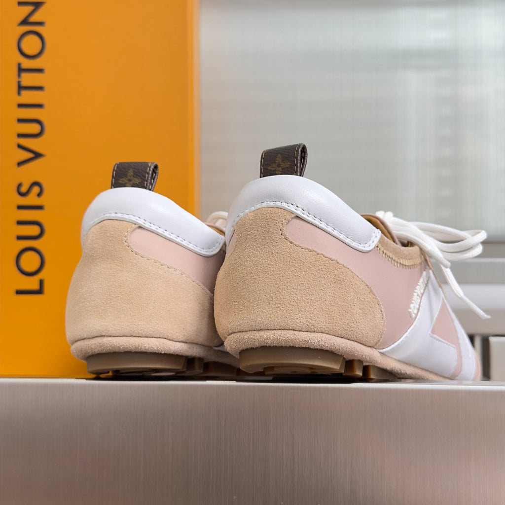 LV 26S SNEAKERINA SNEAKERS IN LIGHT PINK FABRIC AND SUEDE