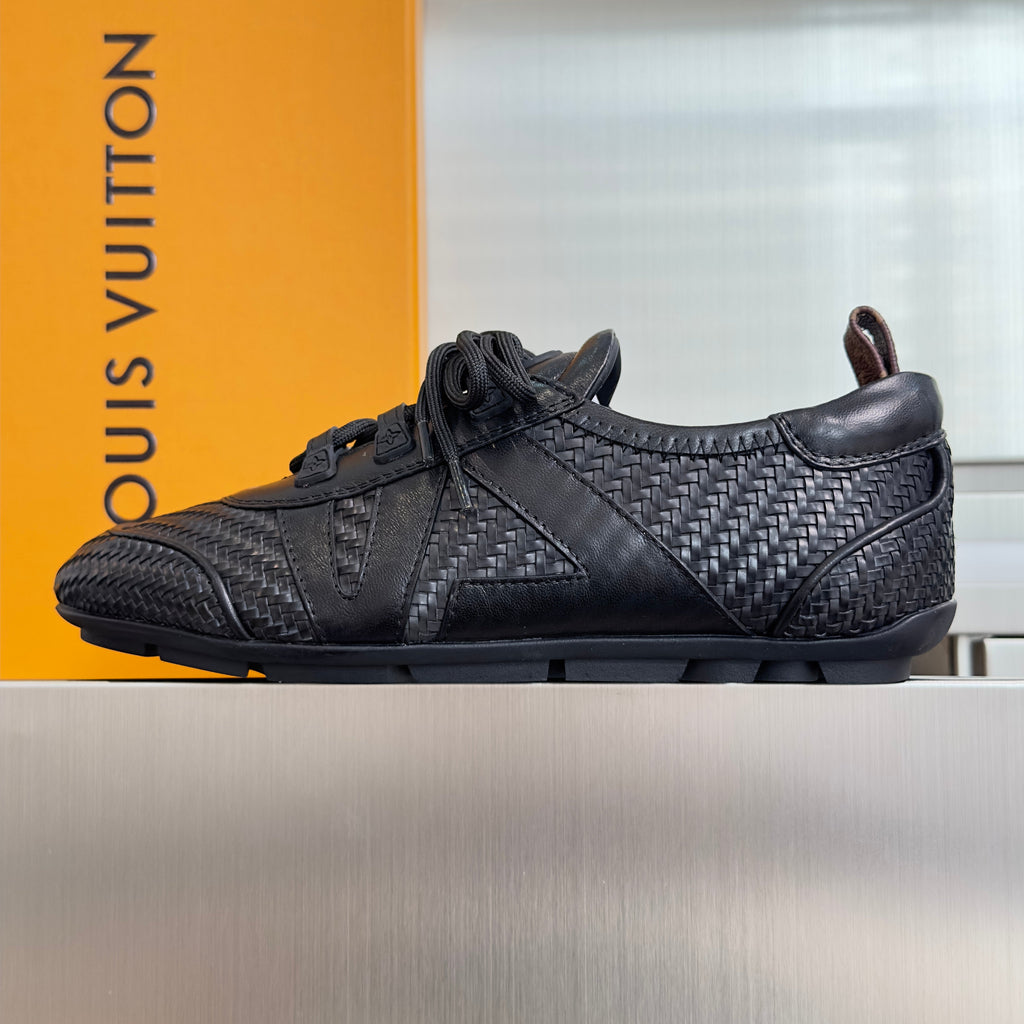 LV 26S SNEAKERINA SNEAKERS IN WOVEN BLACK CALFSKIN