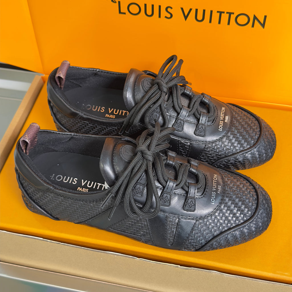 LV 26S SNEAKERINA SNEAKERS IN WOVEN BLACK CALFSKIN