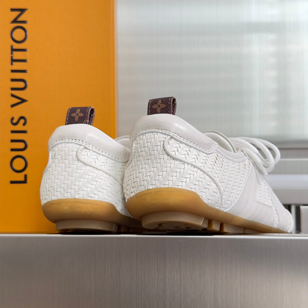 LV 26S SNEAKERINA SNEAKERS IN WOVEN WHITE CALFSKIN