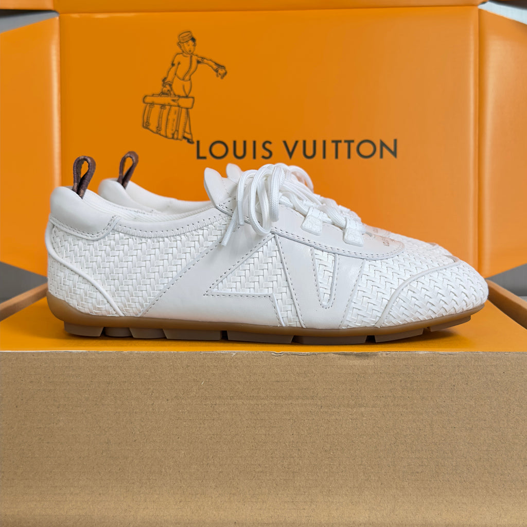 LV 26S SNEAKERINA SNEAKERS IN WOVEN WHITE CALFSKIN
