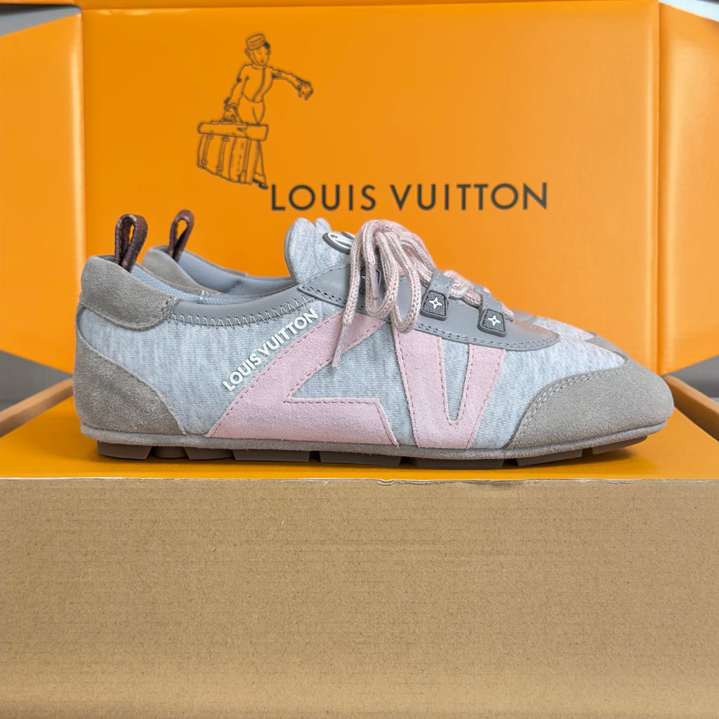 LV 26S SNEAKERINA SNEAKERS IN GREY FABRIC AND SUEDE
