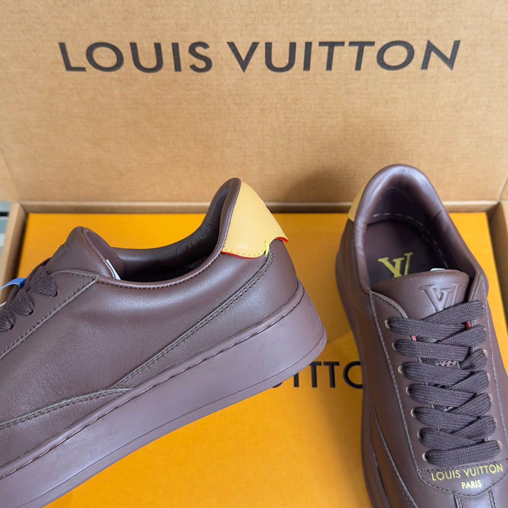LV 26S LOW TOP SNEAKERS IN DARK BROWN CALFSKIN