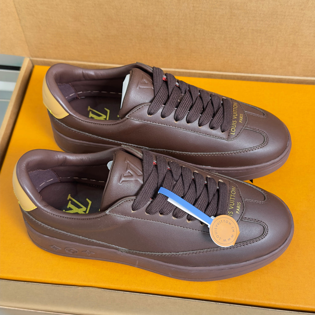 LV 26S LOW TOP SNEAKERS IN DARK BROWN CALFSKIN