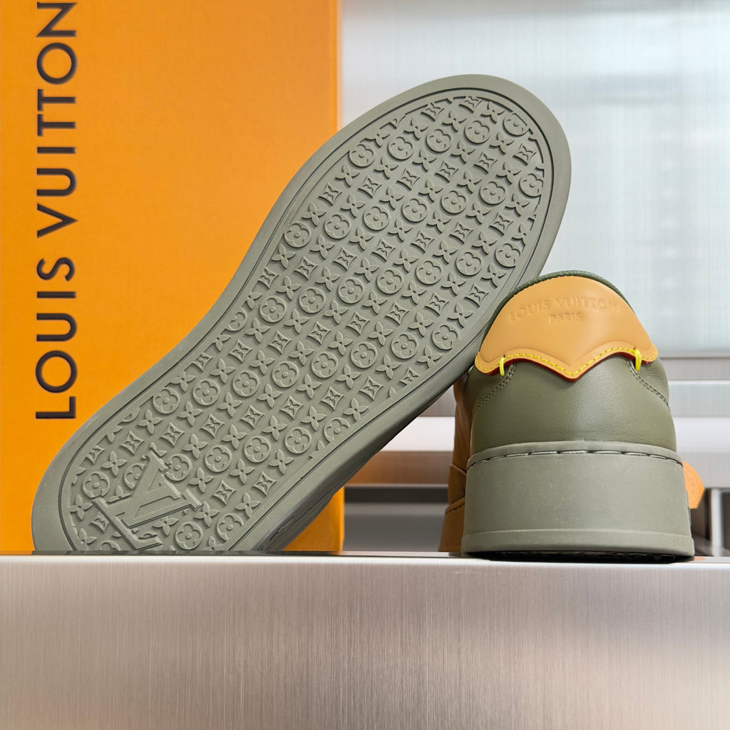LV 26S LOW TOP SNEAKERS IN OLIVE GREEN CALFSKIN