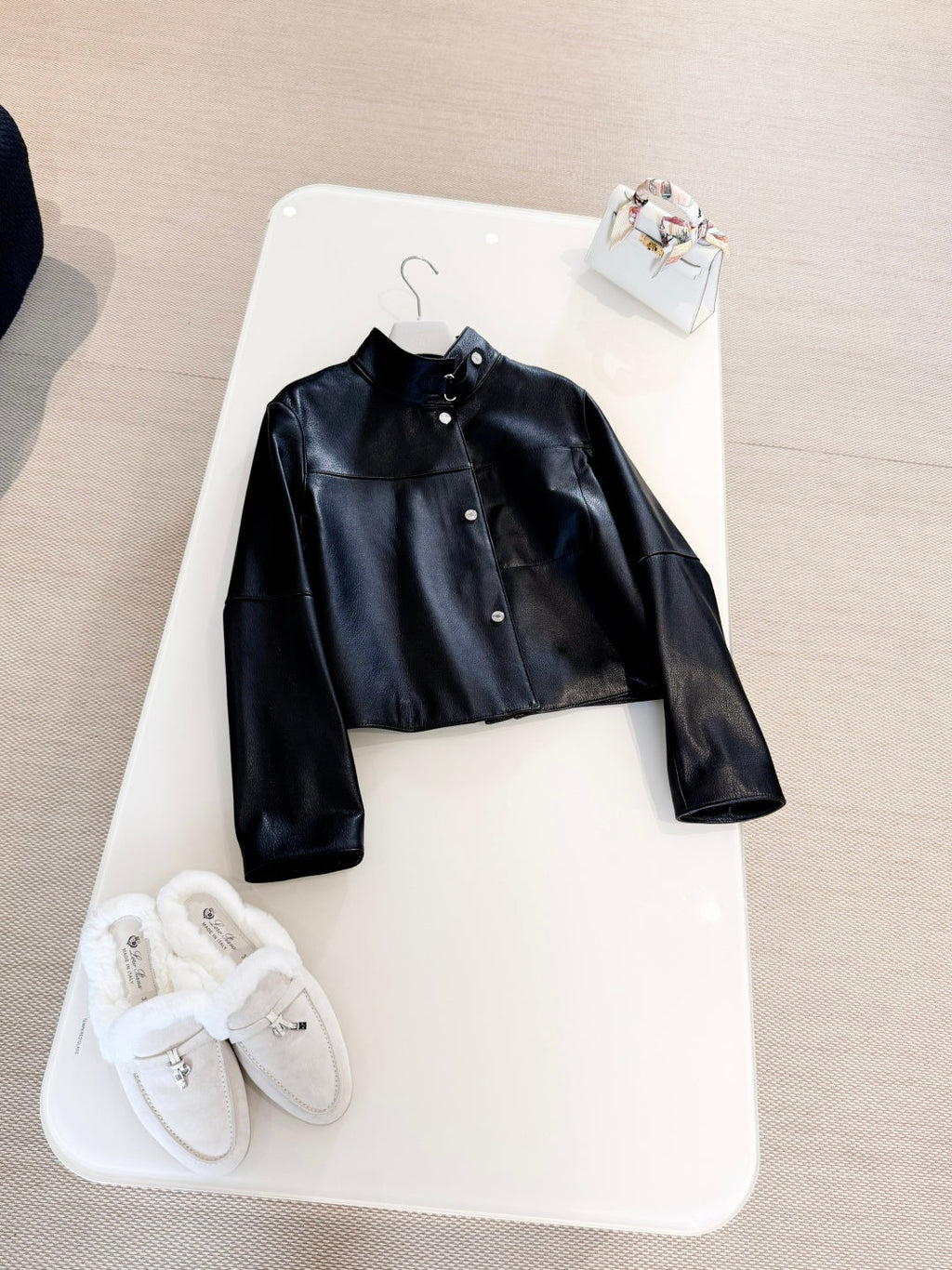 HERMES 25S STAND-COLLAR SHEEPSKIN JACKET 312