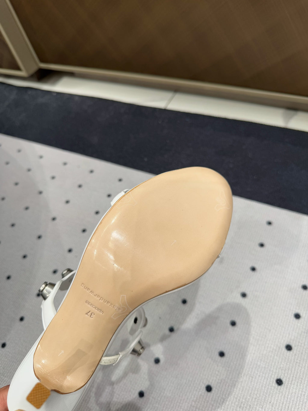 RIOT 80 MM SANDAL IN WHITE LAMBSKIN