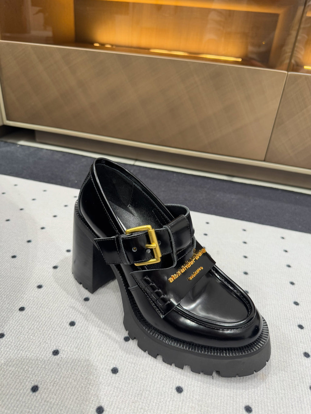 CARTER HIGH-HEEL LOAFER 85MM IN BLACK CALFSKIN