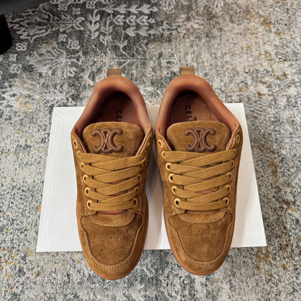 CELINE 26S SNEAKER IN BROWN SUEDE