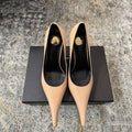 YSL 26S HEELED SHOES 110 MM IN WARM NUDE GLOSSY CALFSKIN