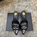 YSL 26S POINTED TOE HIGH HEEL SANDALS 65 MM IN BLACK SHINY CALFSKIN