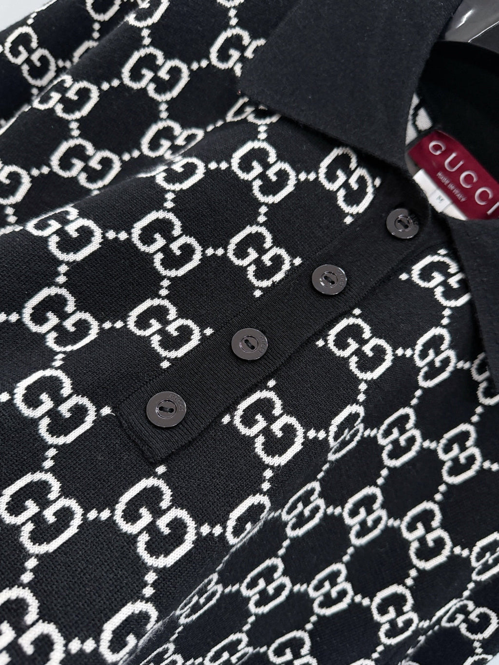 GUCCI 26S SHORT-SLEEVE KNIT POLO SHIRT 248