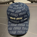 MIUMIU BASEBALL CAP IN BLUE DENIM