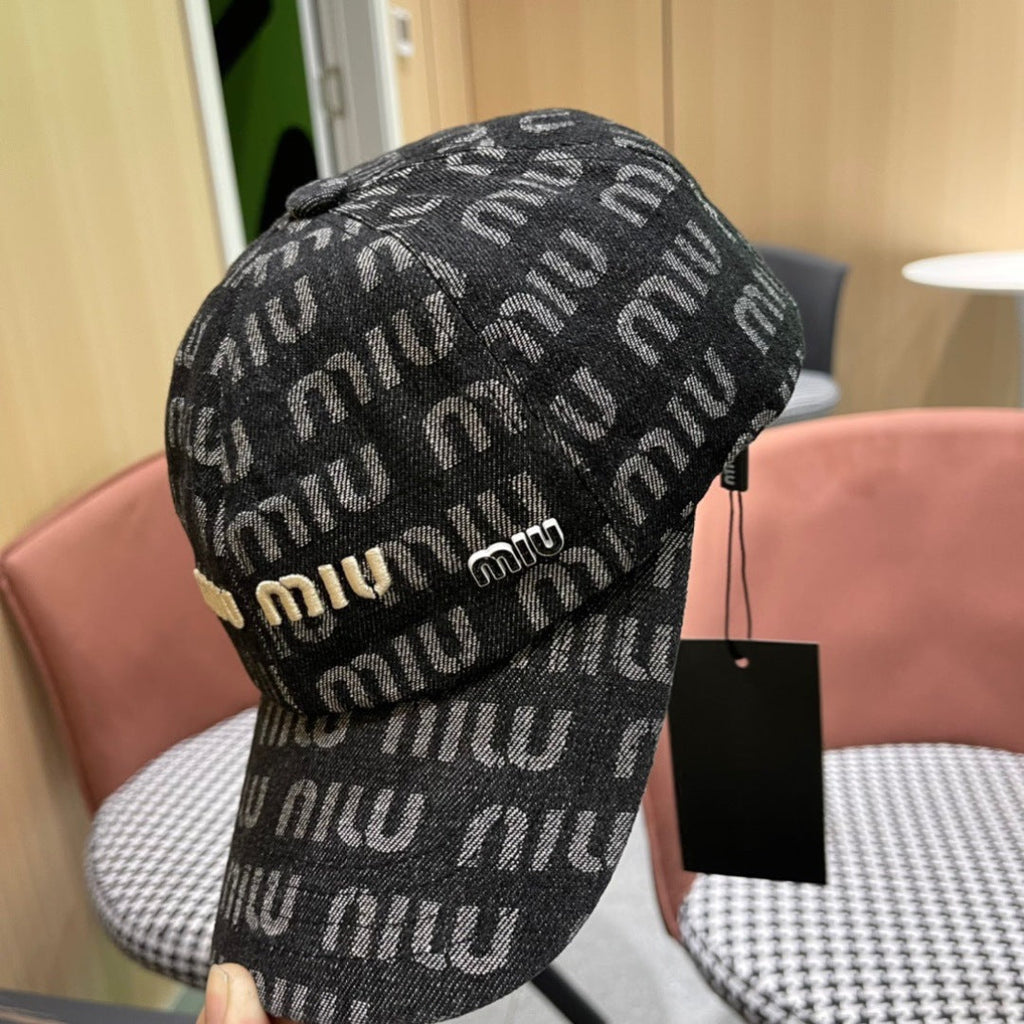 MIUMIU BASEBALL CAP IN DARK SLATE GRAY DENIM