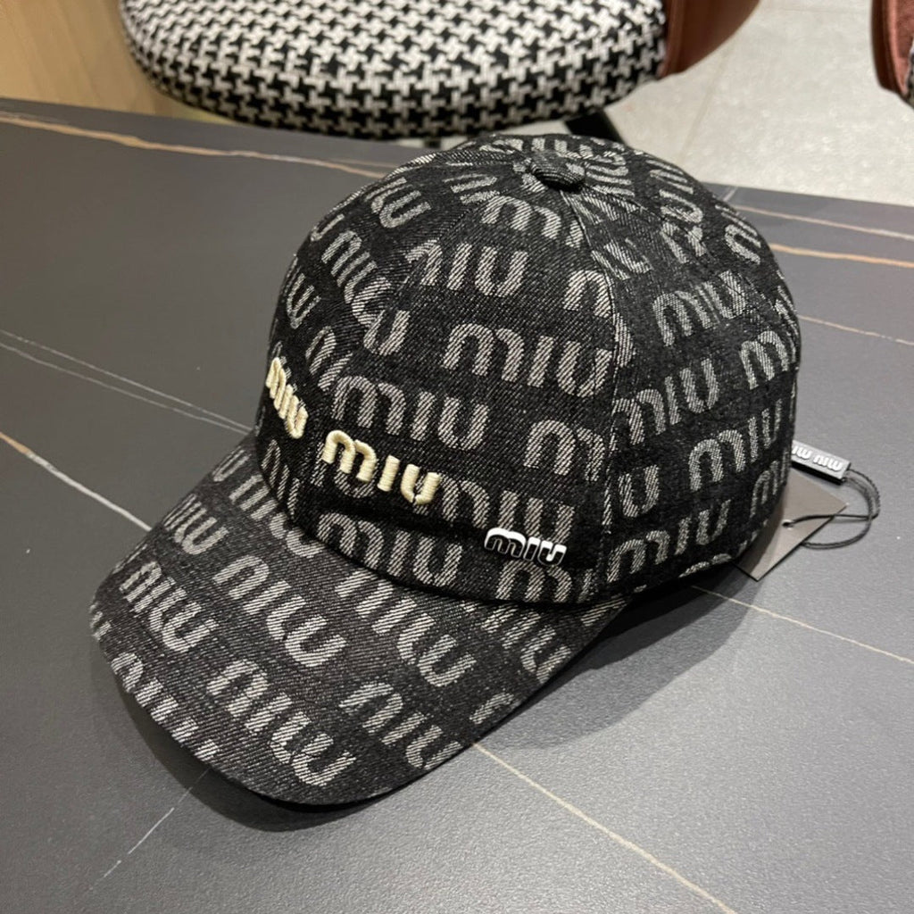 MIUMIU BASEBALL CAP IN DARK SLATE GRAY DENIM
