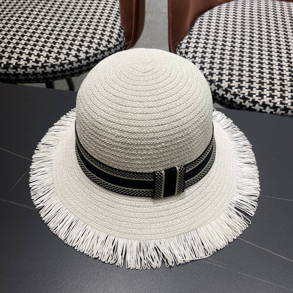 BUCKET HAT IN WHITE RAFFIA 653604
