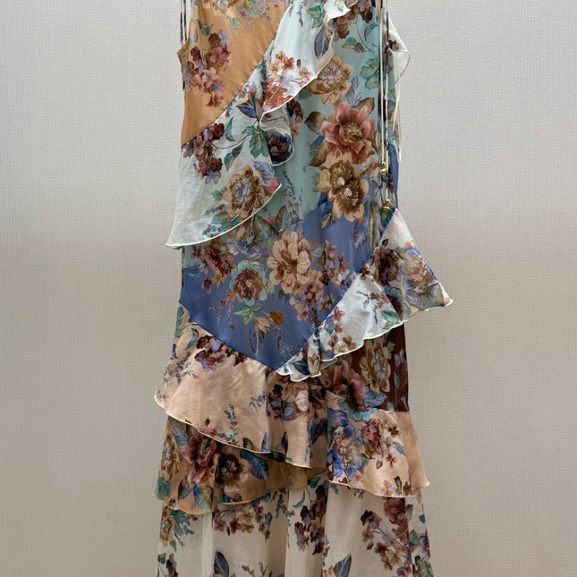 ZIMMERMANN 26S FLORAL CASCADE MIDI DRESS STYLE 157