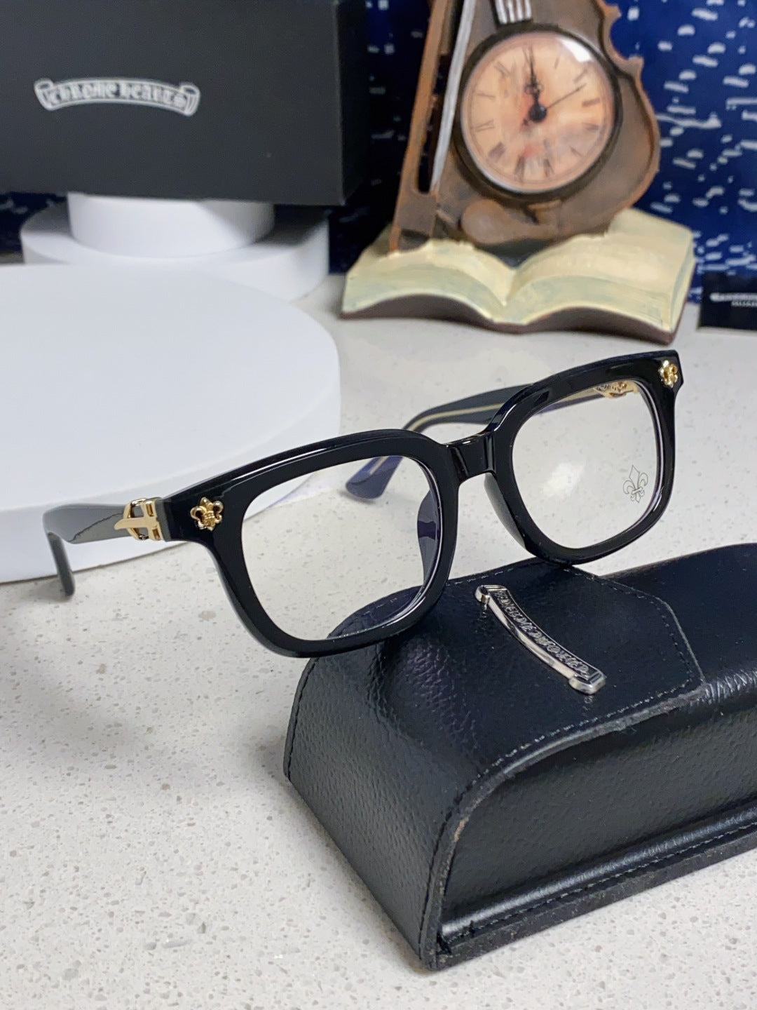 CHROME HEARTS SUNGLASSES IN BLACK ACETATE 837126