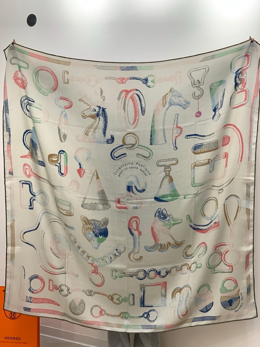 HERMES 25S SCARF 137 IN SILK CASHMERE 991689