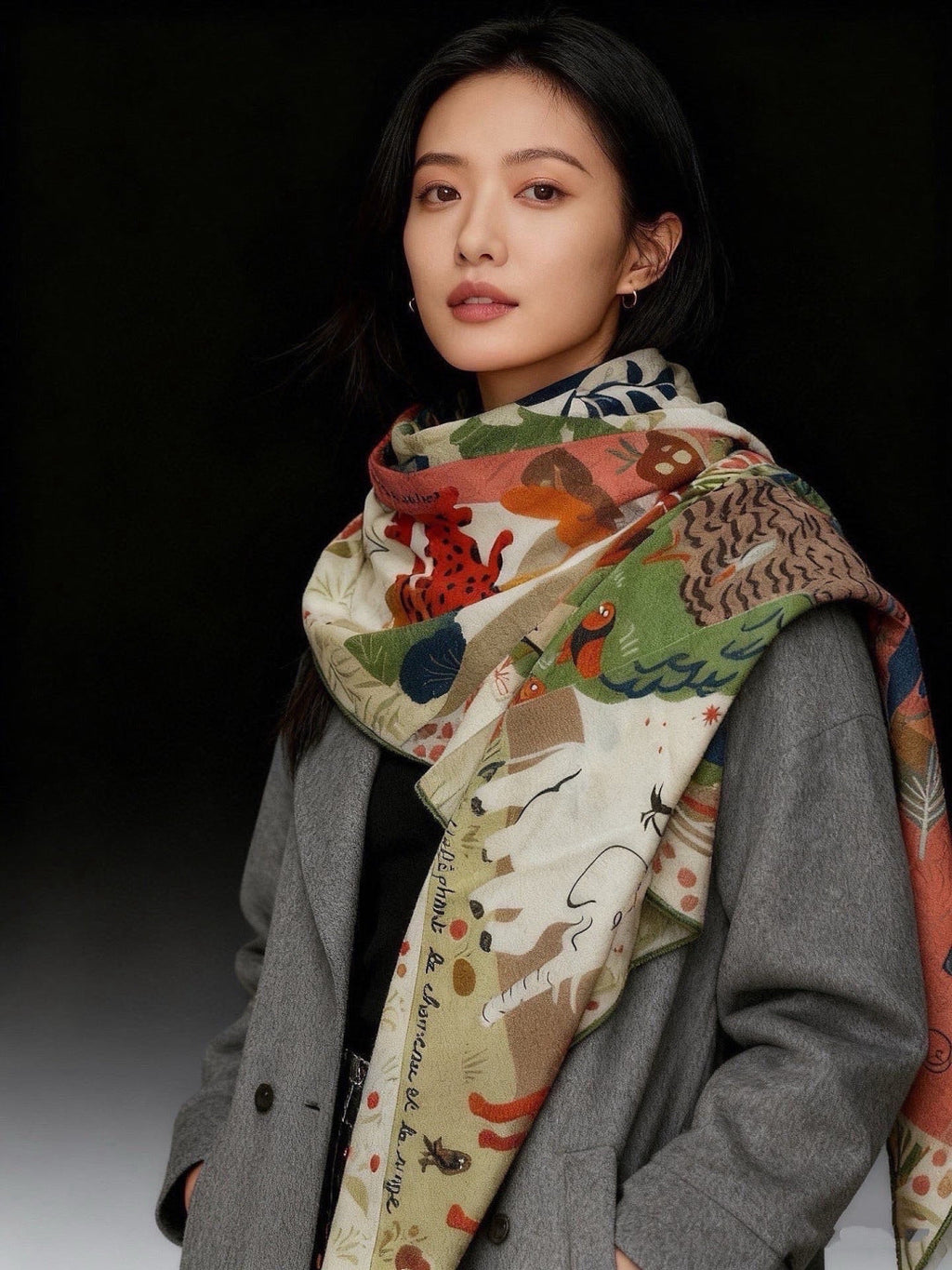 HERMES 26S SCARF 140 IN CASHMERE AND SILK 303102