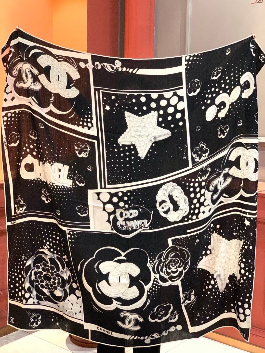 CHANEL 26S SCARF 140 IN SILK 311980