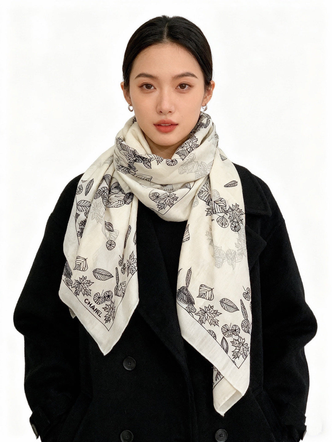 CHANEL 26S SCARF 135 IN SILK AND CASHMERE 313313