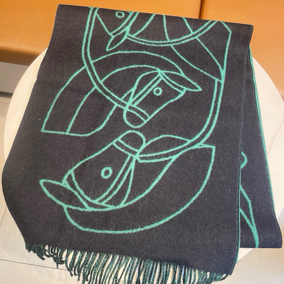 HERMES 25S SCARF 195 IN CASHMERE 989850