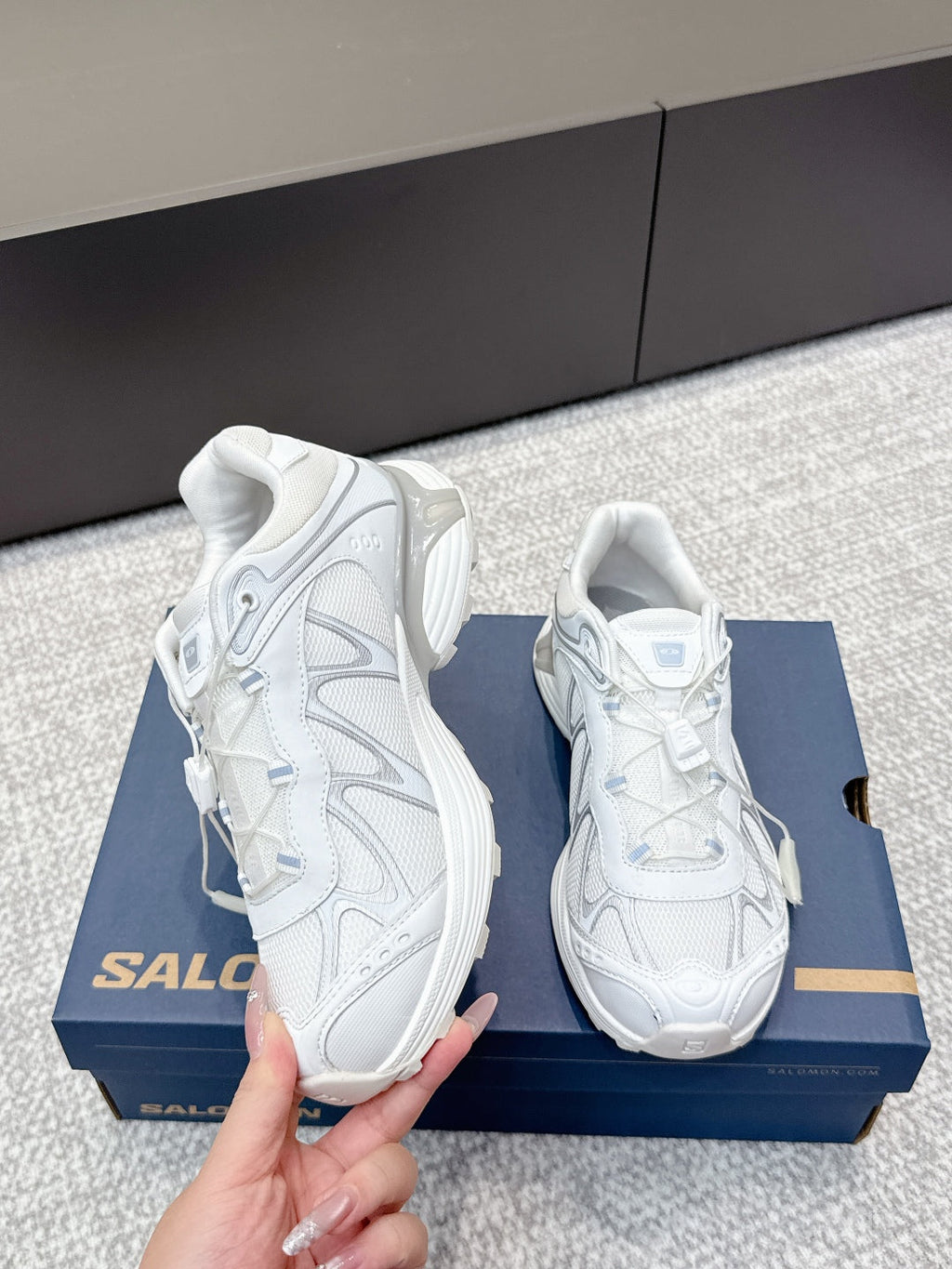 ALO 25S SALOMON XT WHISPER 40 MM IN WHITE MESH FABRIC