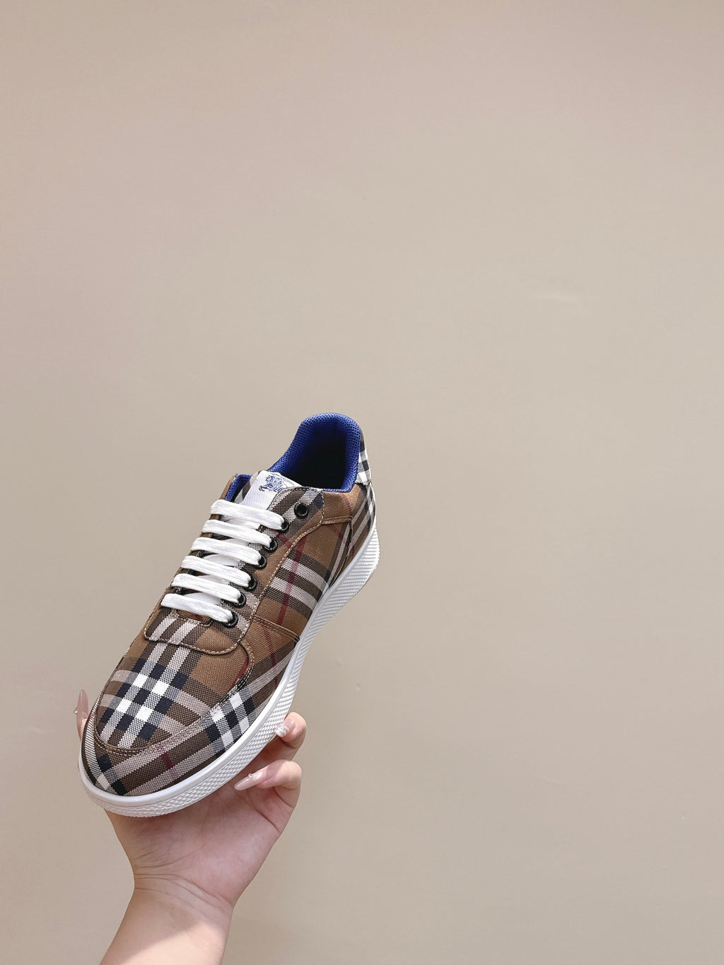 BURBERRY 26S PLAID TERRACE SNEAKERS IN BROWN CANVAS STYLE 12