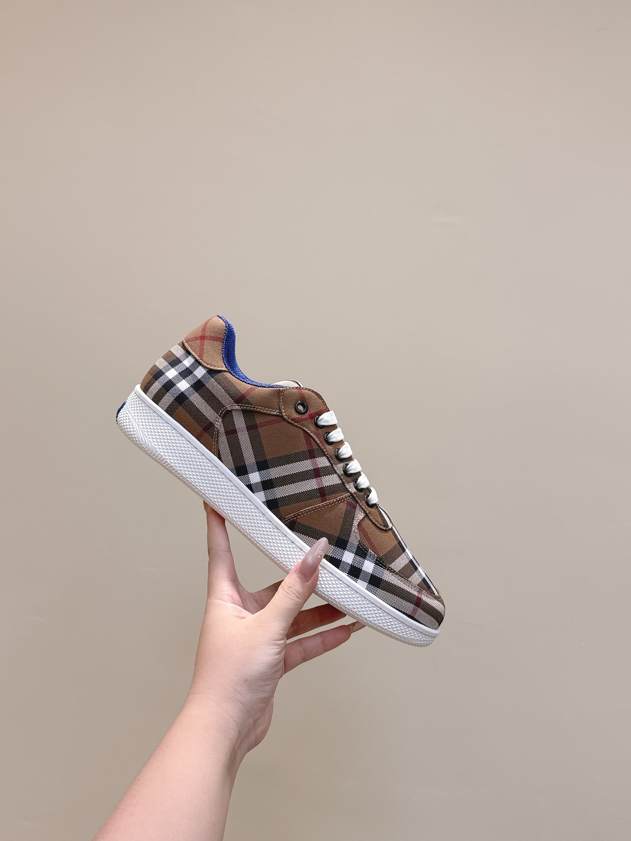 BURBERRY 26S PLAID TERRACE SNEAKERS IN BROWN CANVAS STYLE 12