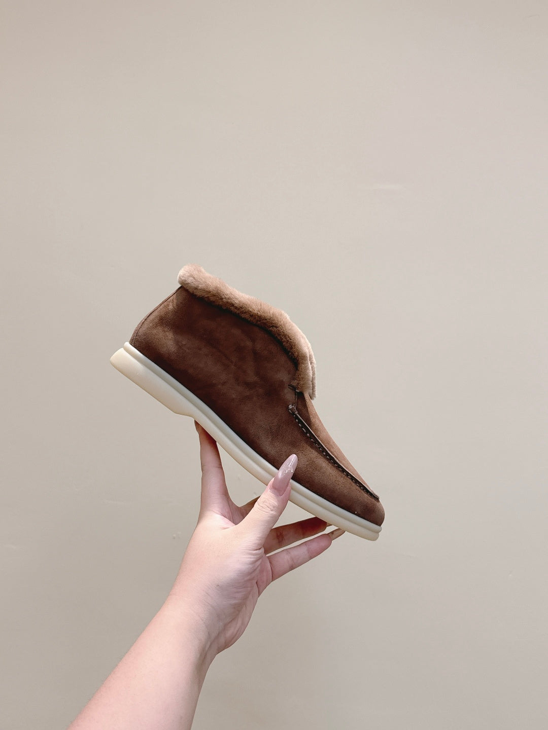 LP 25S SUMMER CHARMS WALK LOAFERS IN BROWN SUEDE AND FLEECE