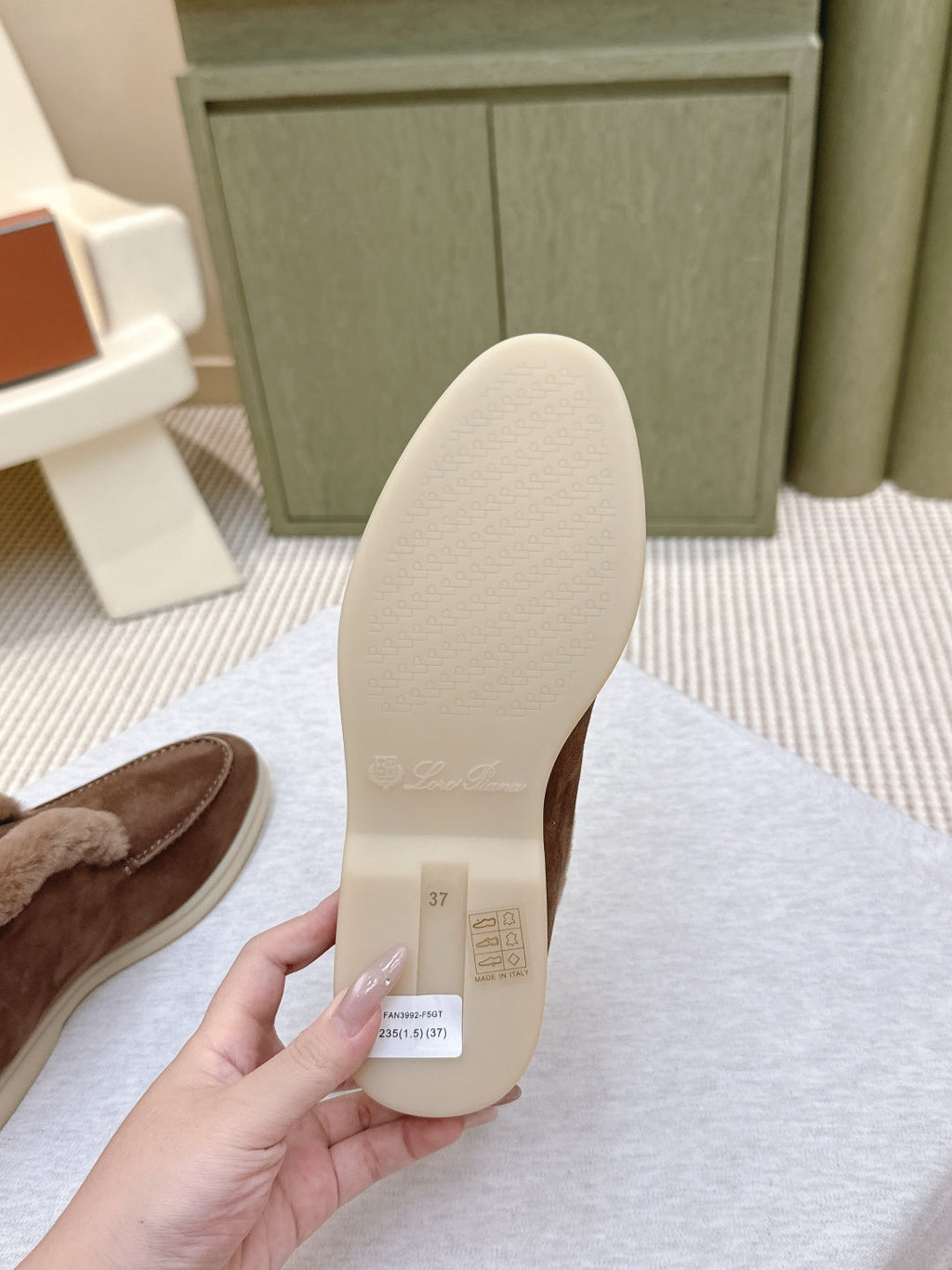 LP 25S SUMMER CHARMS WALK LOAFERS IN BROWN SUEDE AND FLEECE