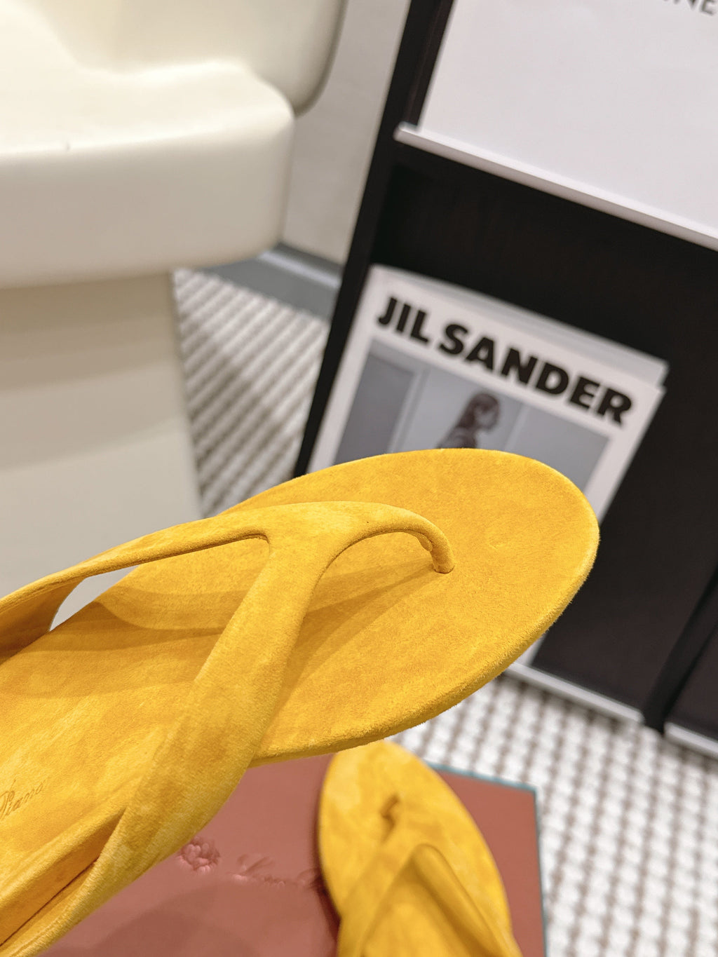 LP 26S THONG SANDALS IN TURMERIC YELLOW SUEDE