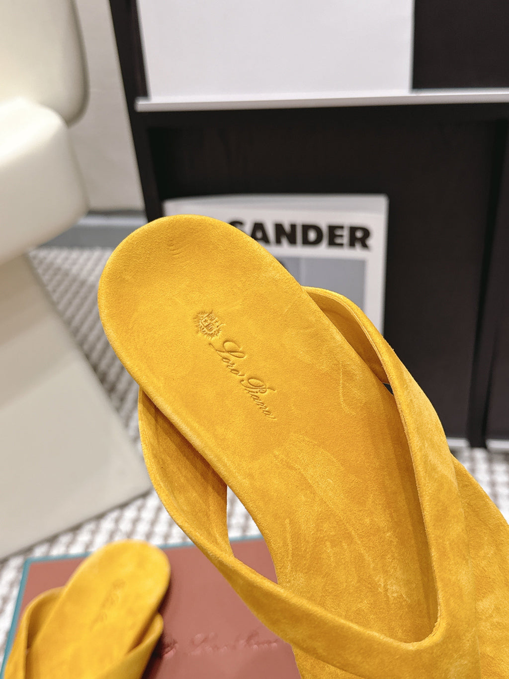 LP 26S THONG SANDALS IN TURMERIC YELLOW SUEDE