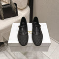 THE ROW 26S MARY JANE FLATS IN BLACK CALFSKIN AND MESH