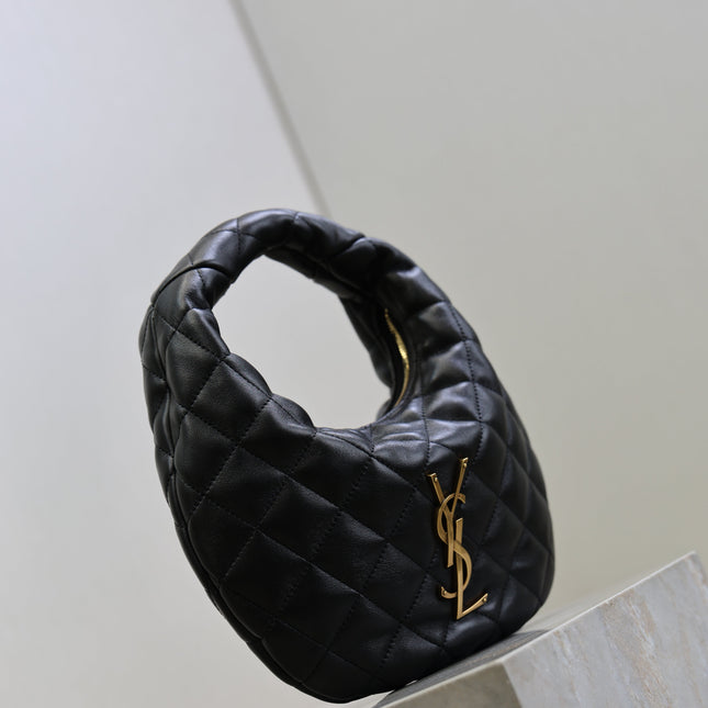 YSL 25S ICARE BABY 17 IN BLACK QUILTED CALFSKIN GOLD HARDWARE