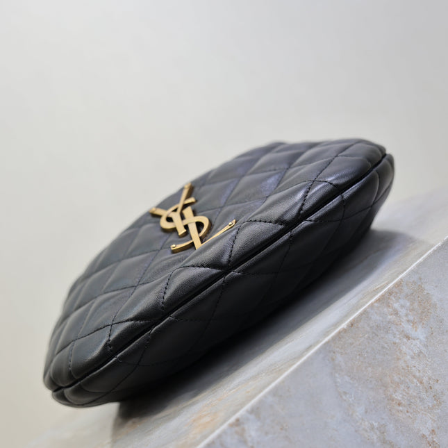 YSL 25S ICARE BABY 17 IN BLACK QUILTED CALFSKIN GOLD HARDWARE