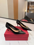 VALENTINO 26S POINTED-TOE PUMPS 65 MM IN BLACK PATENT CALFSKIN