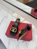 VALENTINO 26S HIGH-HEEL SANDALS 60 MM IN BLACK CALFSKIN WITH GOLD HARDWARE