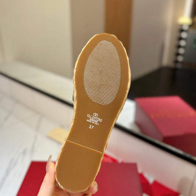VLTN ESPADRILLE SLIDES 25S IN DARK GREEN LAMBSKIN STYLE 9