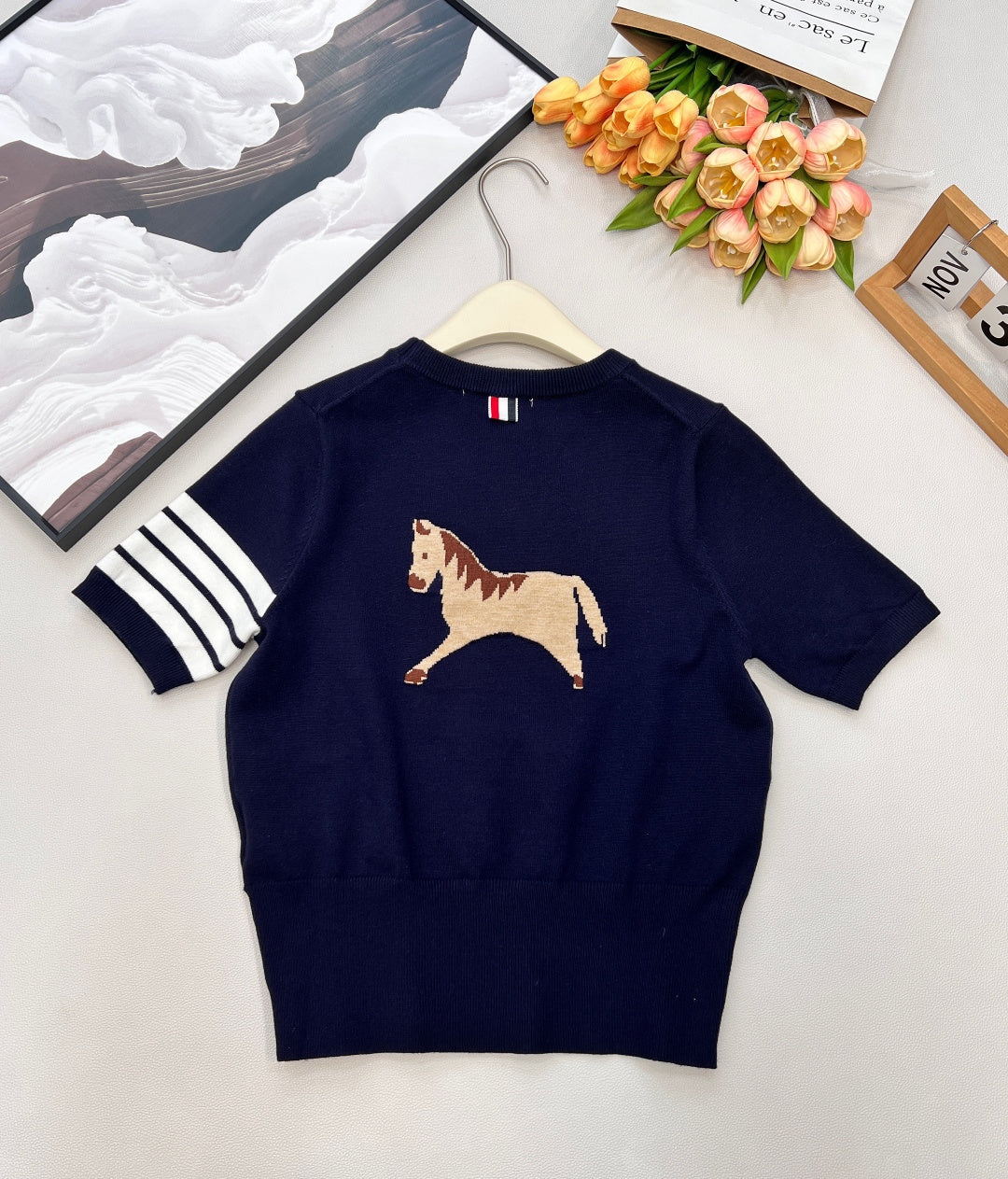THOM SHORT-SLEEVE KNIT TOP 838133