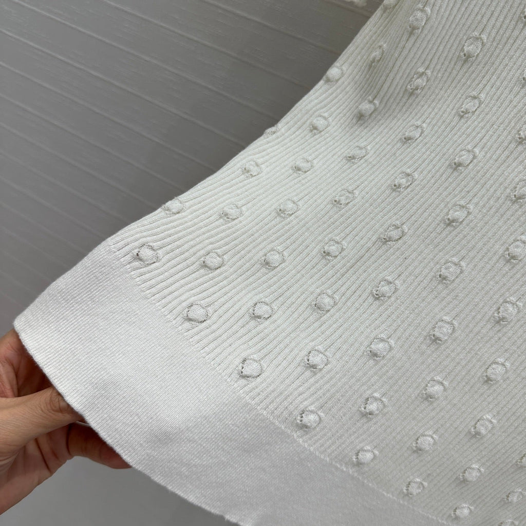 CC 25 Hollow Knitted T-shirt White cotton