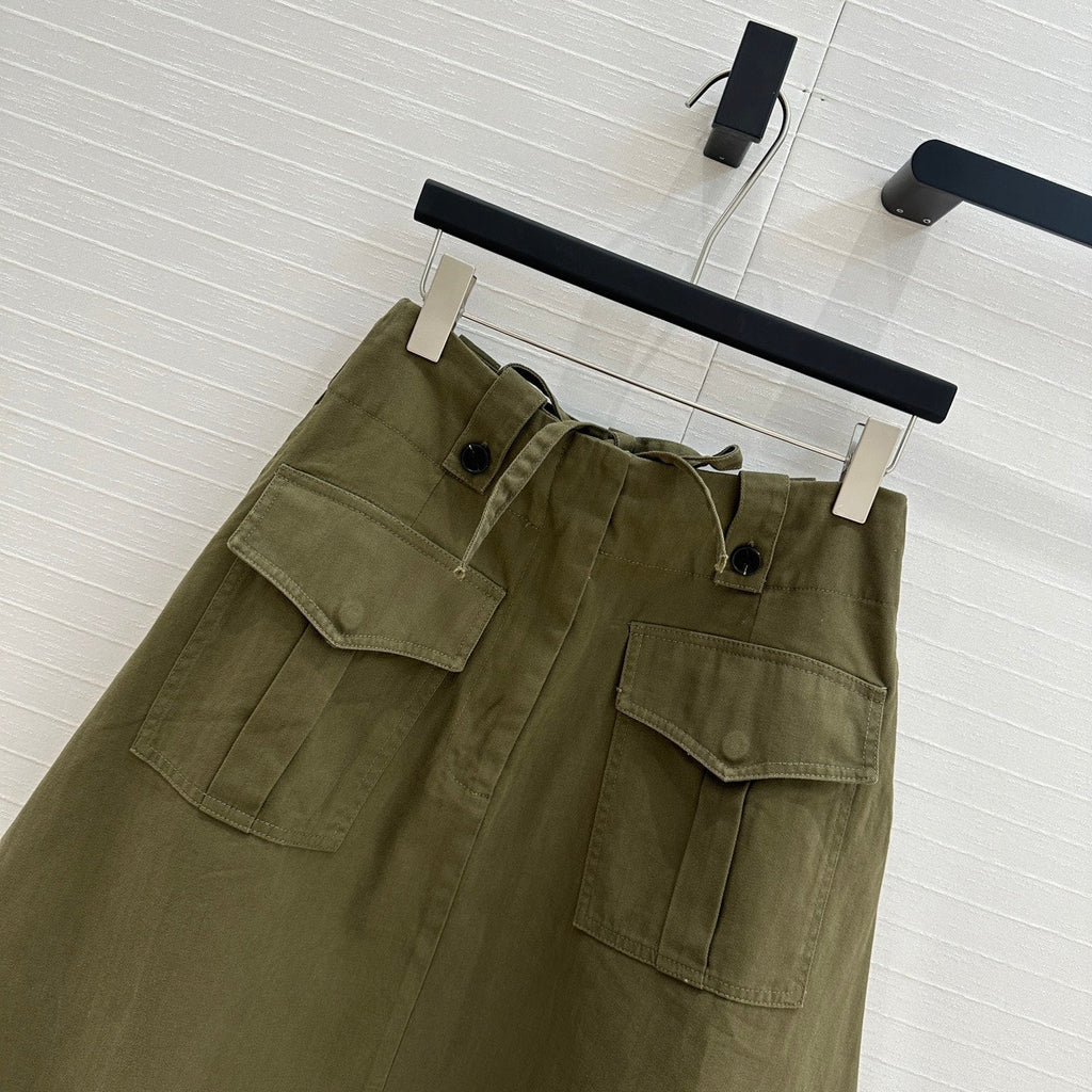 PRADA MOSS GREEN A-LINE SKIRT 264360