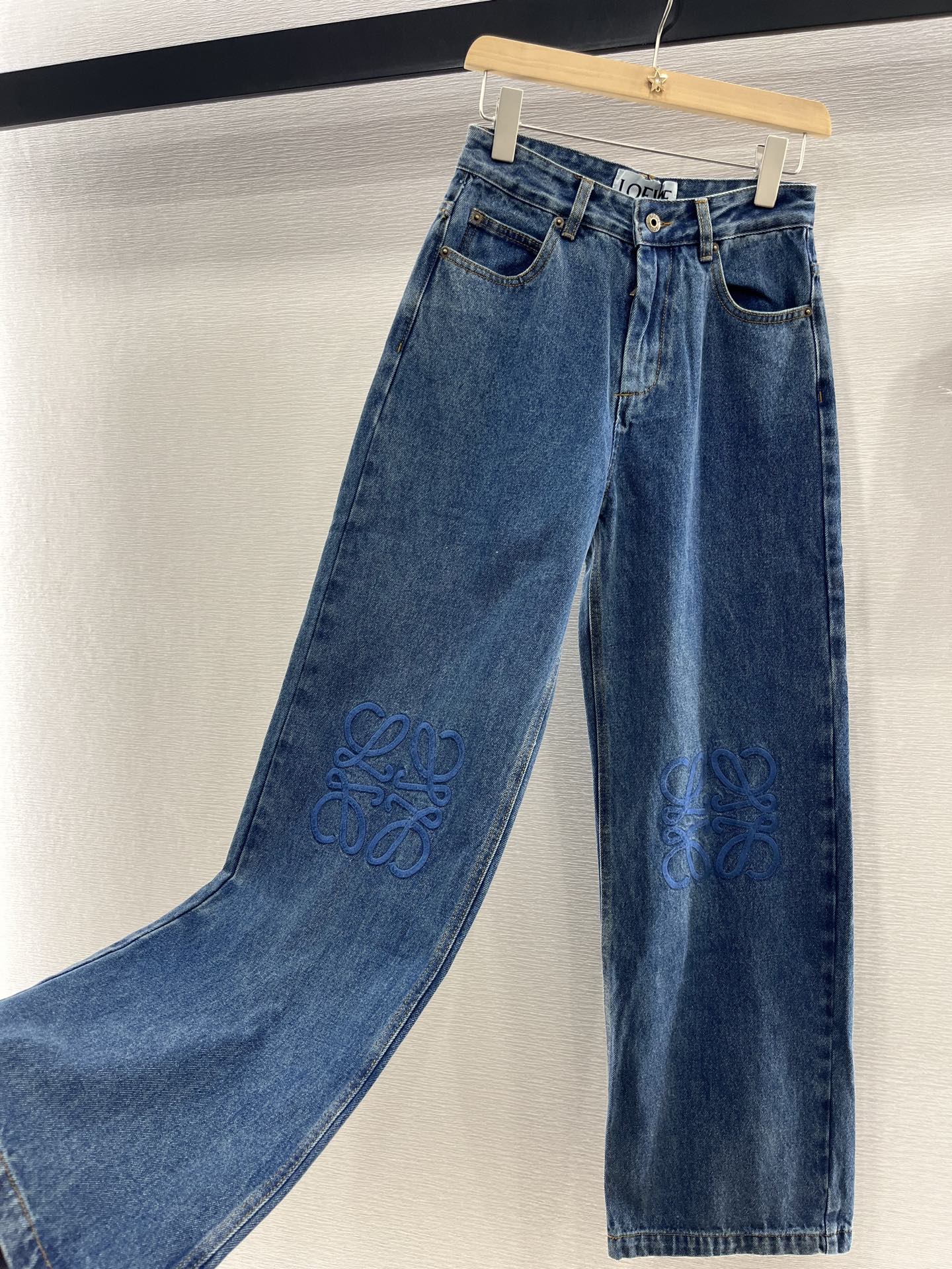LOEW 25S STRAIGHT LEG JEANS DENIM EMBROIDERED LOGO 263361